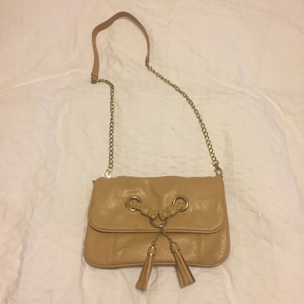 Nude Shoulder Leather Bag